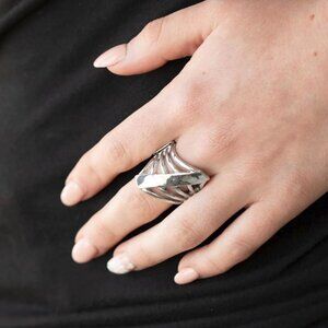 Paparazzi Jewelry Accessories - Encrypted Edge - Silver Ring - Vintage
